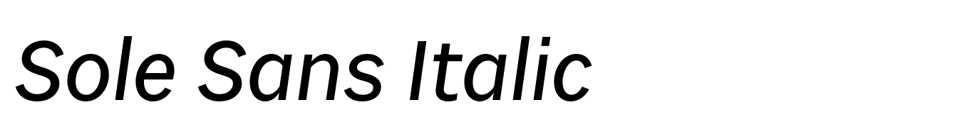 Sole Sans Italic